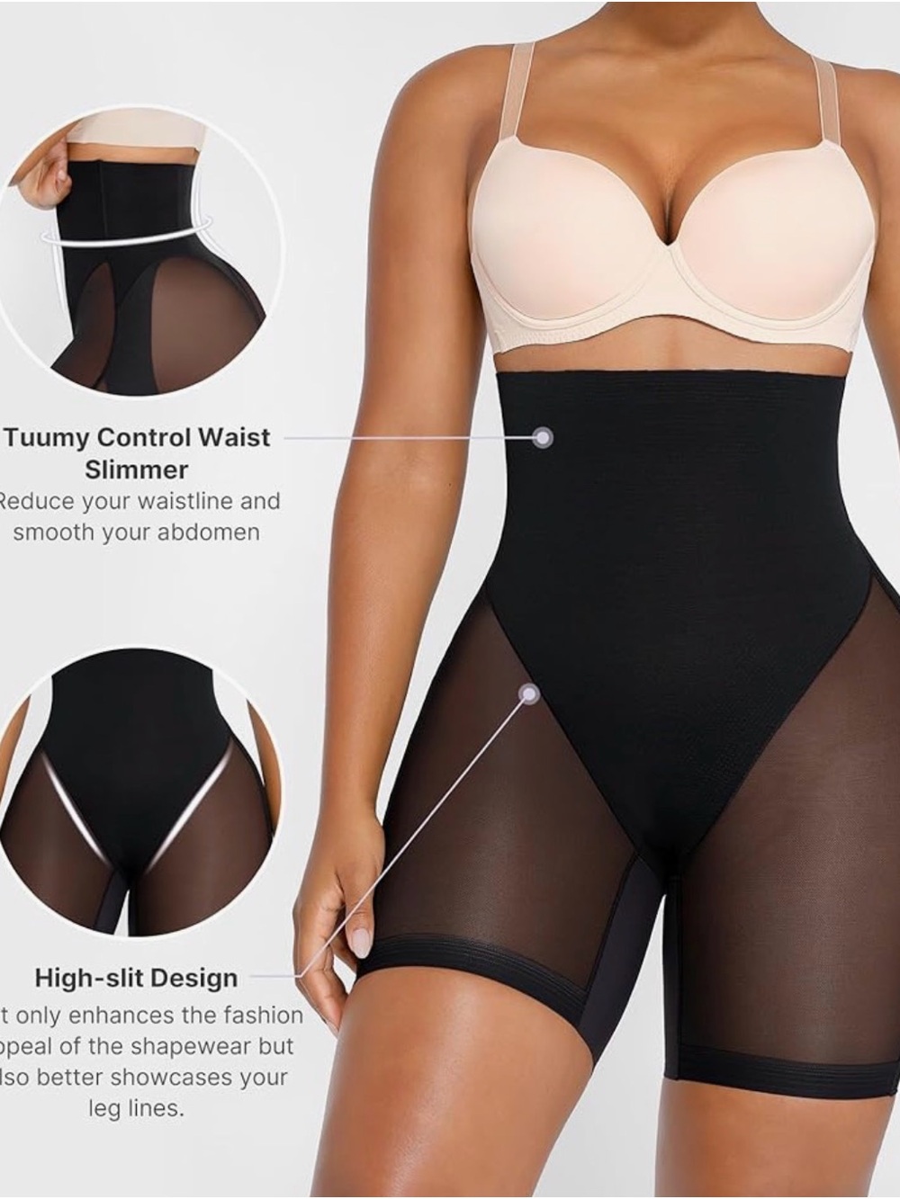New Shapellx Black High-Waist Full Body Shaper